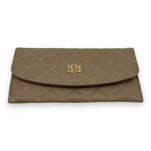 Badgley Mischka Card Holder Wallet New W/Tags Vegan Leather Sand Diamond Quilted